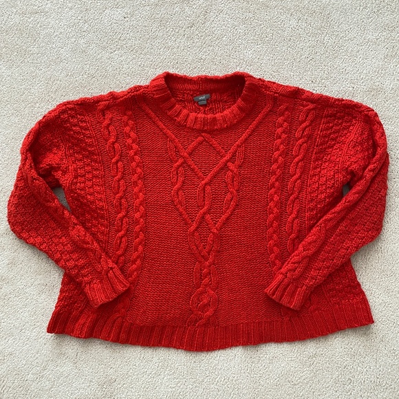 aerie Sweaters - Aerie Cable Knit Sweater - Red